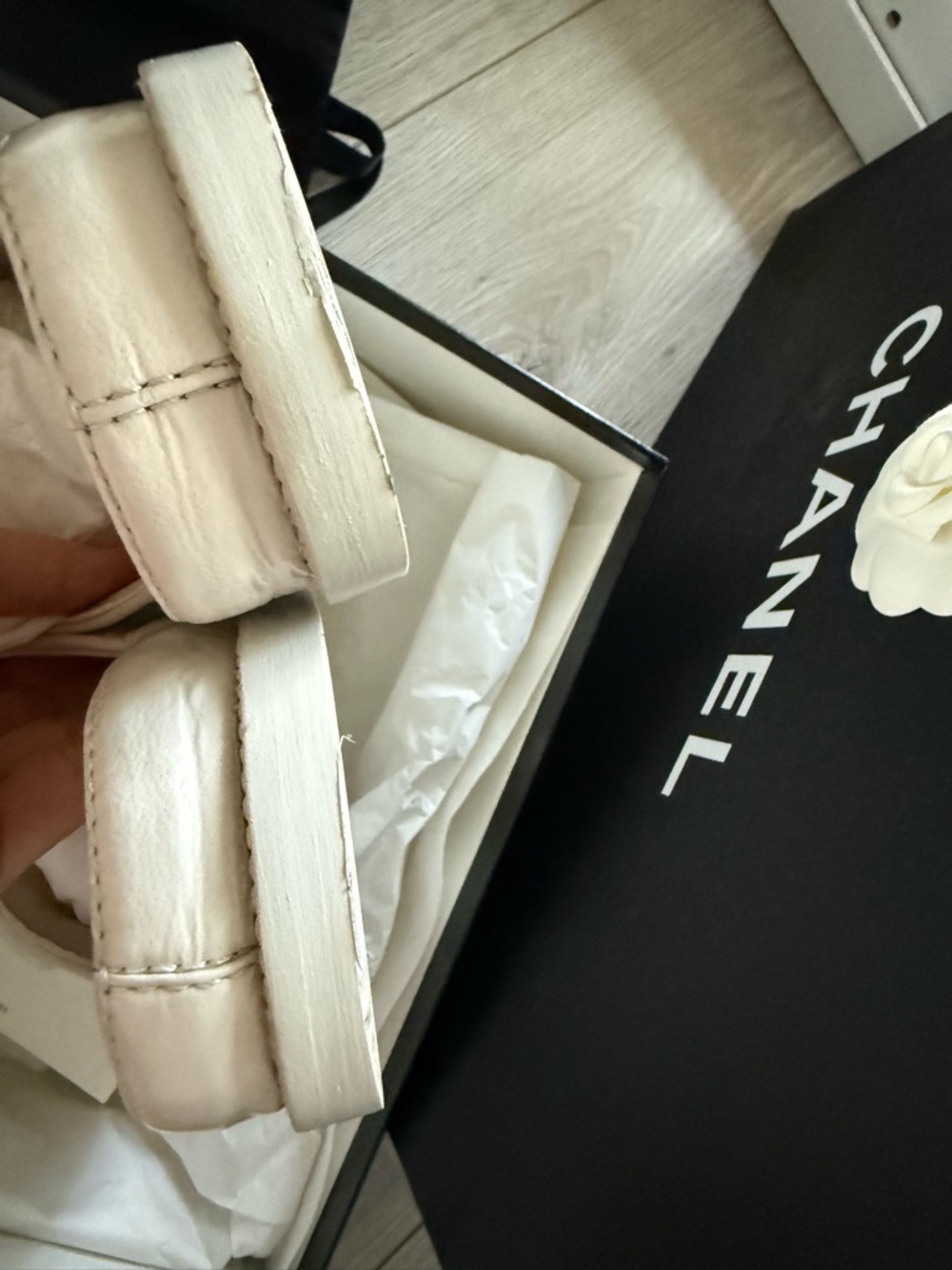 Chanel Quilted Beige CC Logo Slide Mule Dad Sandals size 37.5 - Picture 4 of 9